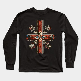 Ukrainian Modern Embroidery with Elements of Ancient  Runes Long Sleeve T-Shirt